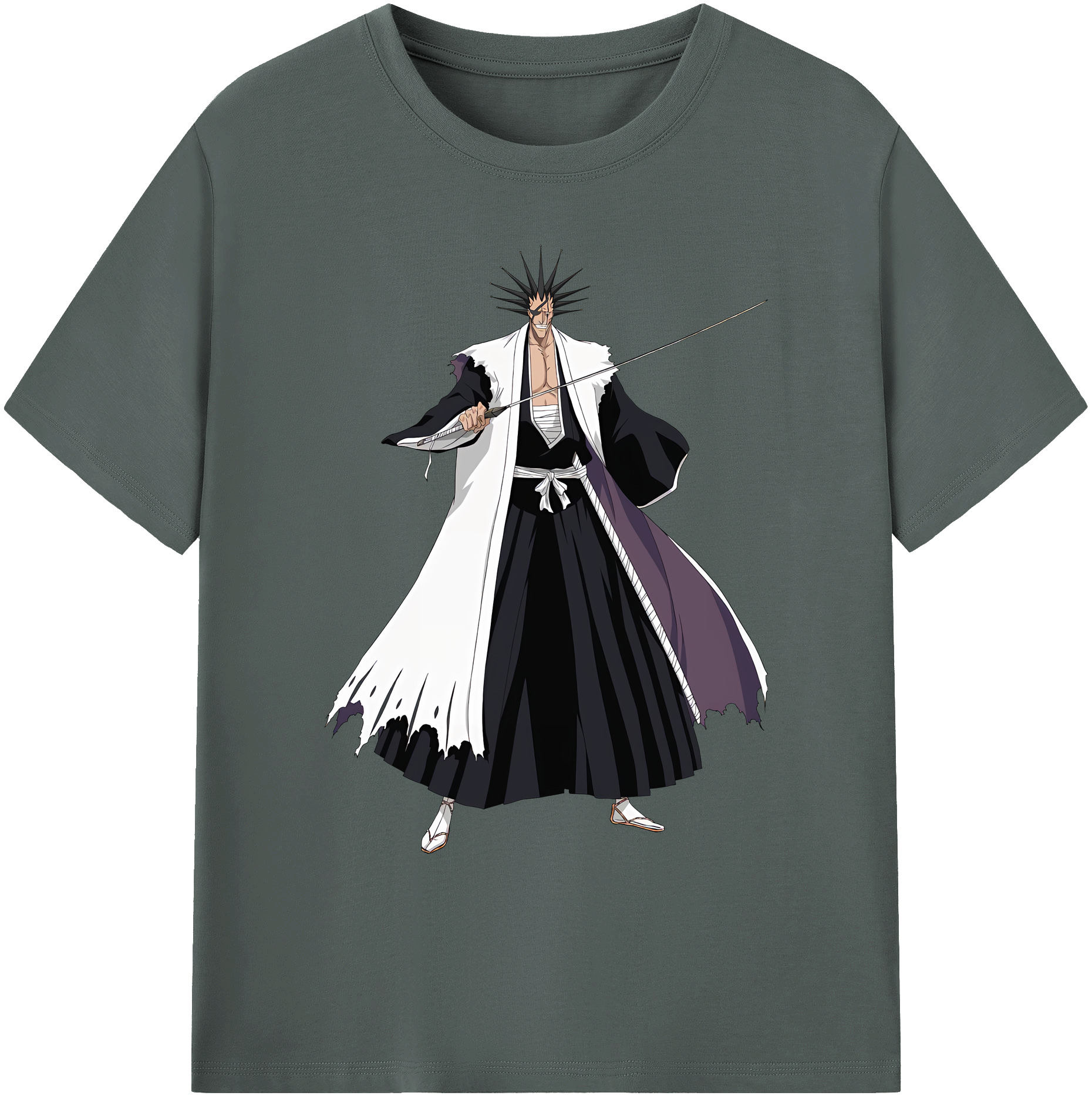（画像用） ブリーチ ざらき けんぱち BLEACH Zaraki Kenpachi 綿100％ メンズ半袖Tシャツ｜肌触りやわらか＆通気性